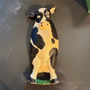 GANZ Black and Cream Cow Figurine